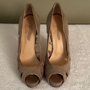 Christian Louboutin taupe heels